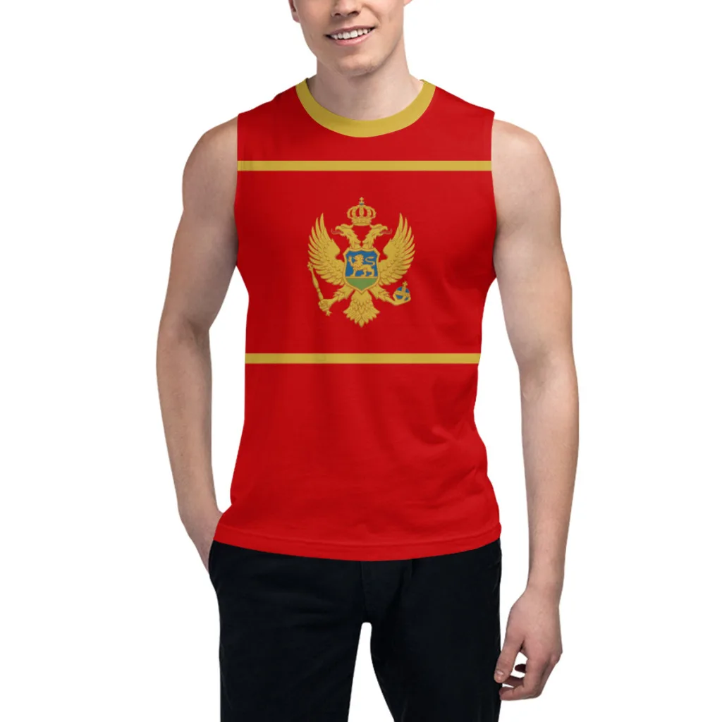 Sleeveless T-shirt Montenegro Flag 3D Men's Boys Tshirt Gyms Tank Tops Fitness Joggers Basketball Training Vest