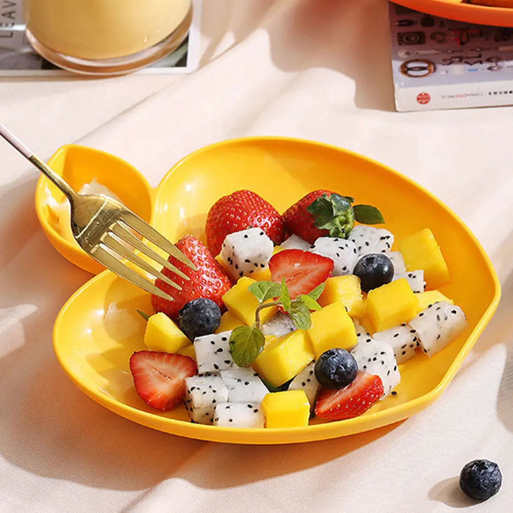 Apple-Shaped Dumpling Plate Set, 2pcs Reusable Food Serving Tray for Dessert, Snack & Home/Restaurant Use
