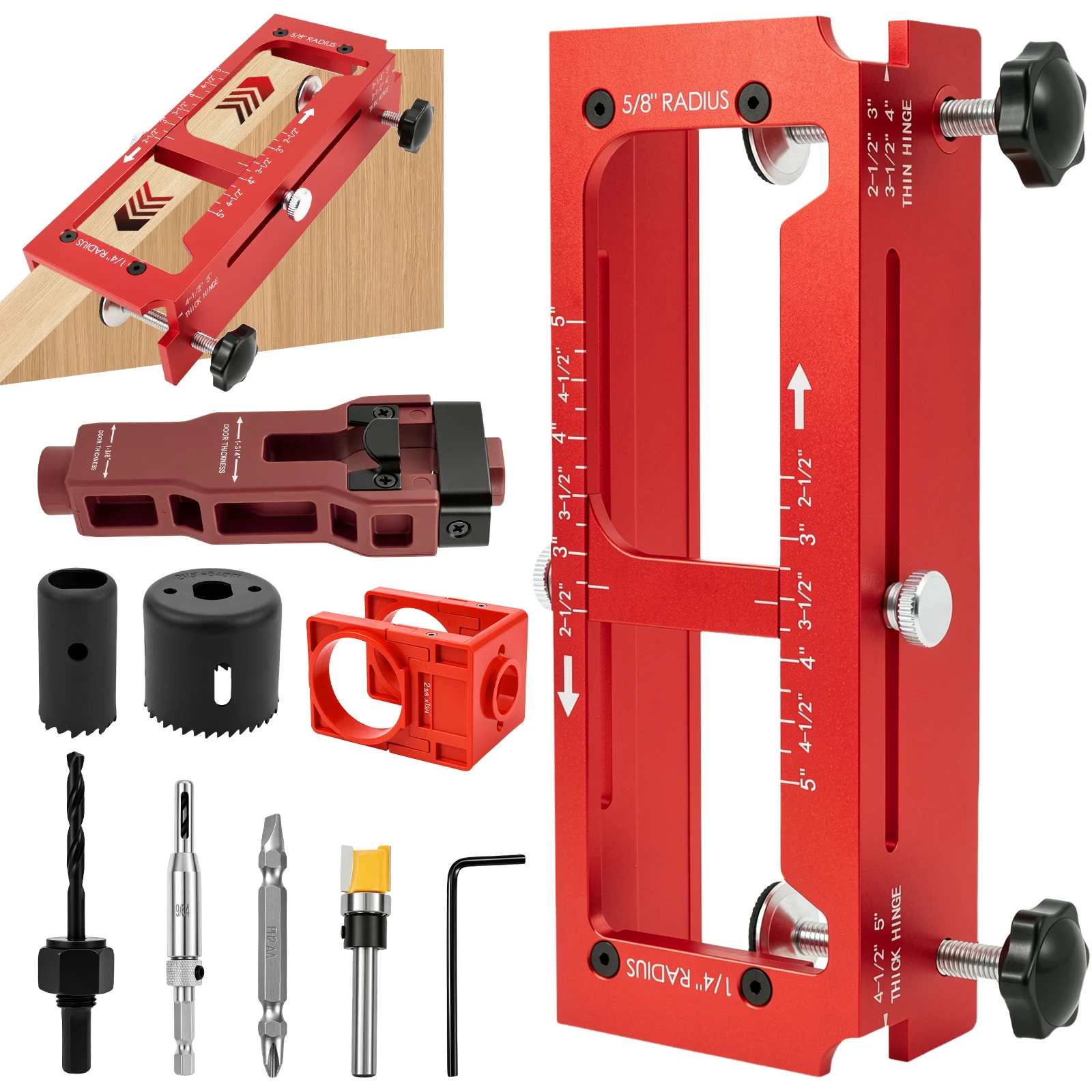 Aluminum Alloy Hinge Door Lock Drill Positioning Template Door Hinge Installation Kit Hinge Drilling Fixture Door Frame Clamp