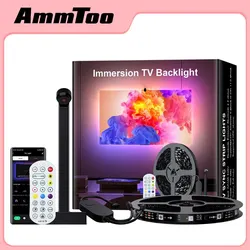 Ammtoo 3 Meter RF Remote Control+Bluetooth APPTV Synchronous Color Selection RGB Illusion TV Light With Pickup LED Light