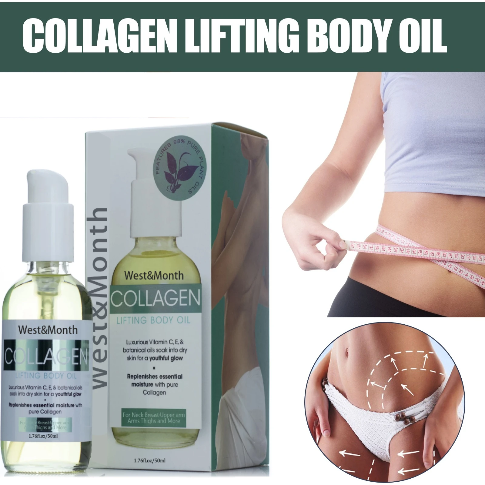 

Collagen Lifting Body Oil, Arm Shaping, Lift and Tighten Arm Shaping, Abdominal Tightening, Lifting, Skin Care Oil