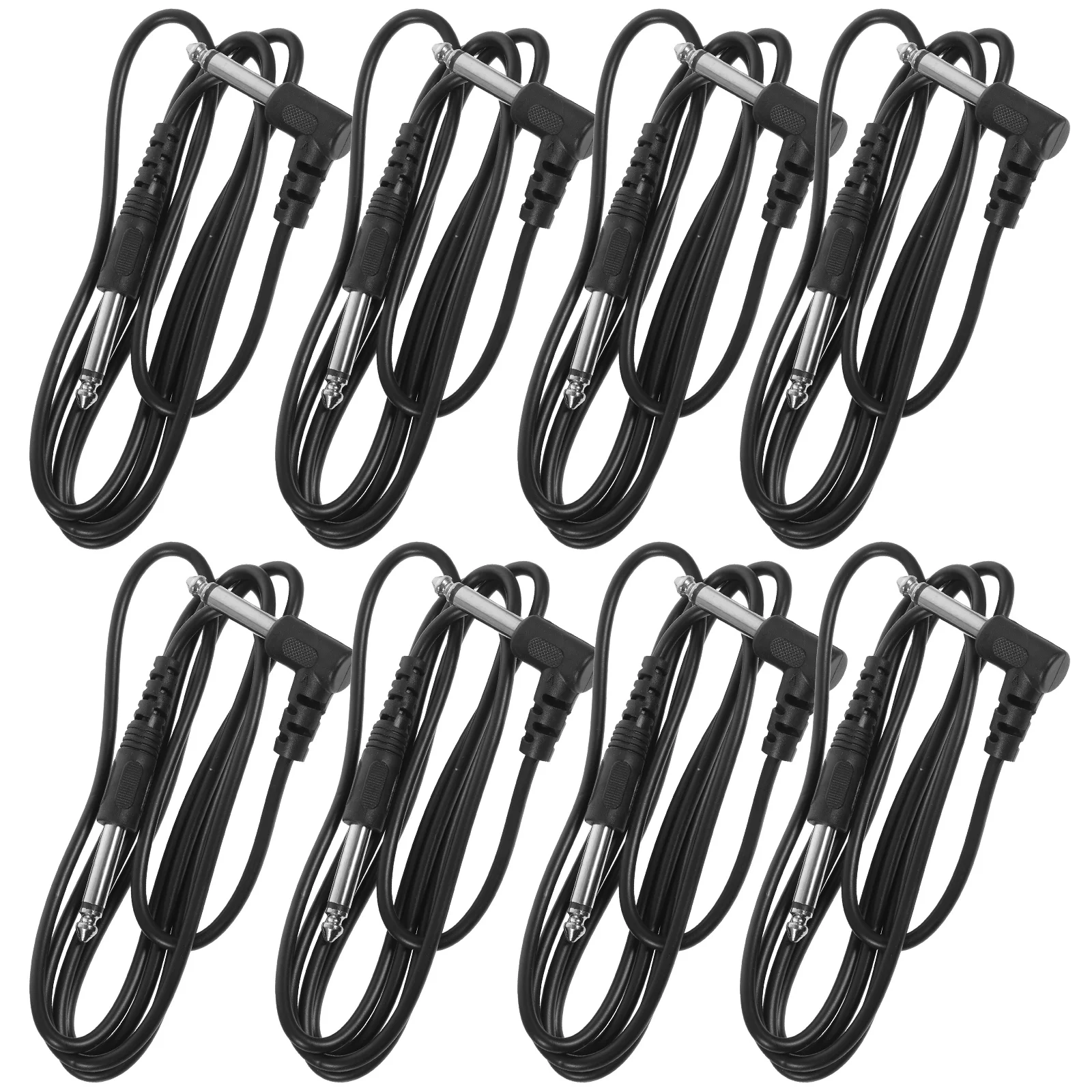 

8pcs 6.35Mm Cables Rubber Copper Core Instrument Cables For Electric Guitar 6.35Mm Patch Cable Amp Mixer Pedal Patch Cord