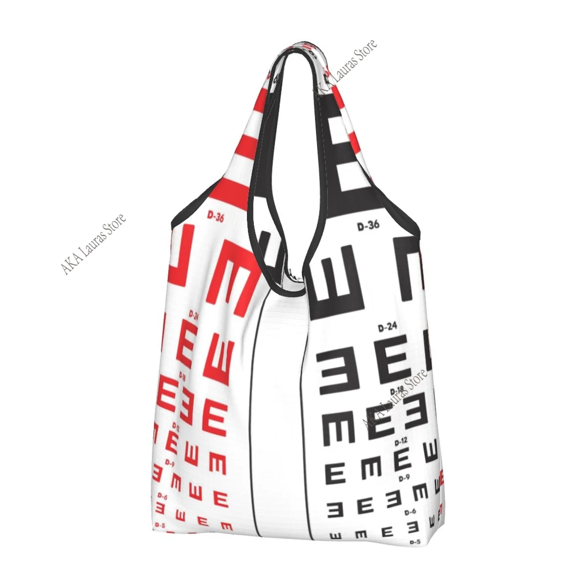 Shopping Bags Women Portable Funny Printed Snellen Chart Eye Exam Tote Big Capacity Grocery Shopper Tote Bags