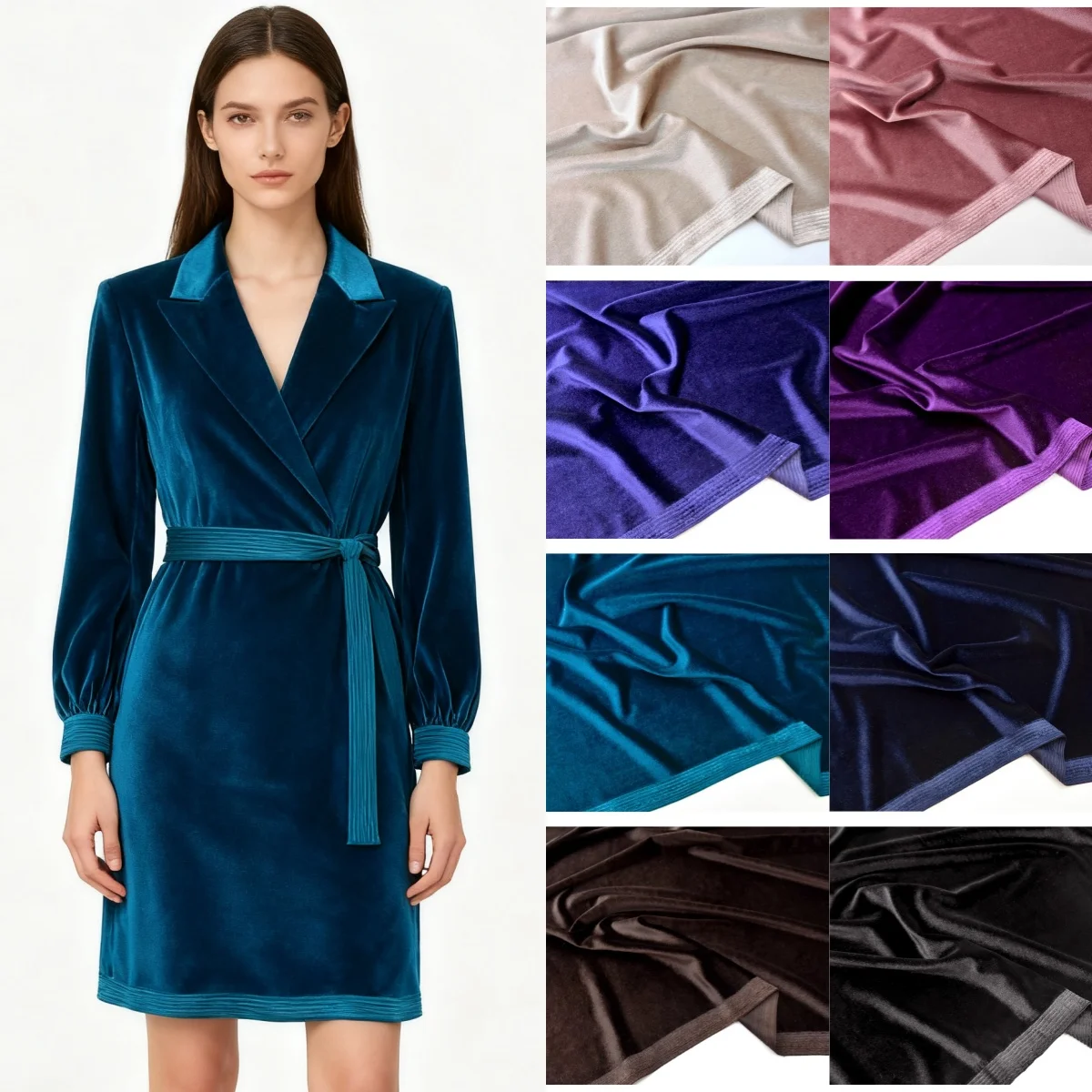 

Exquisite gold velvet velvet elastic soft fabric sewing dress cheongsam pants DIY background decorative fabric