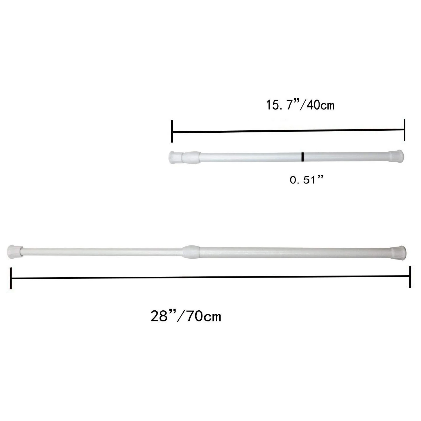 6 Pack Tension Rods, Adjustable Spring Cupboard Bars Rod Curtain Rods White