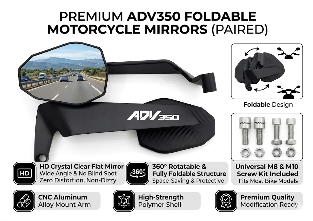 Specchietti retrovisori laterali per moto con alette aerodinamiche modificate, accessori per Honda ADV350 ADV 350 adv350 adv-350 ADV-350 2021 2022 2023