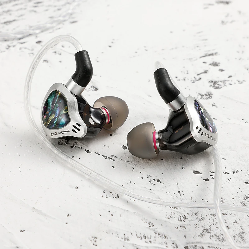 Hzsound Ginkgo 1DD + 1PZT HiFi سماعات داخل الأذن قابلة للتبديل ضبط الفوهات رصد سماعات لعبة الرياضة سماعات 2PIN كابل