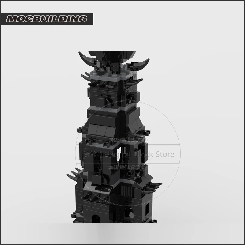 Bloques de construcción Diorama para niños, Mini torre de Orthanc MOC, modelo de arquitectura, juguetes de tecnología, exhibición de ladrillos, regalos de Navidad, 10237