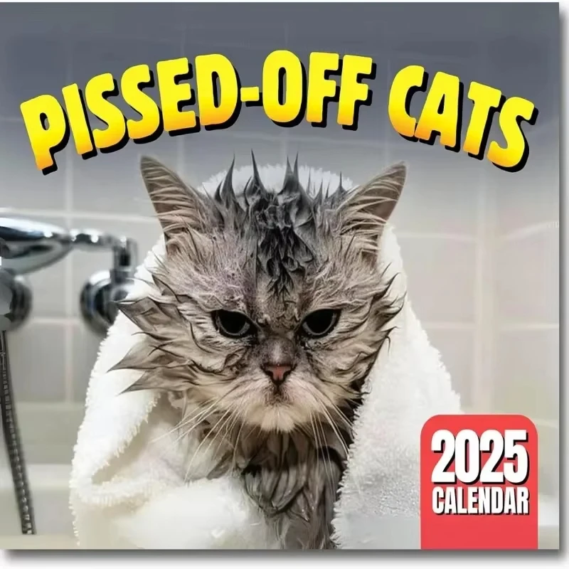 2025 Peed-Off Cats Calendar - Funny Cat Themed Gifts For Cat Lovers Angry Cats Calendar Office Desktop Cat Calendar