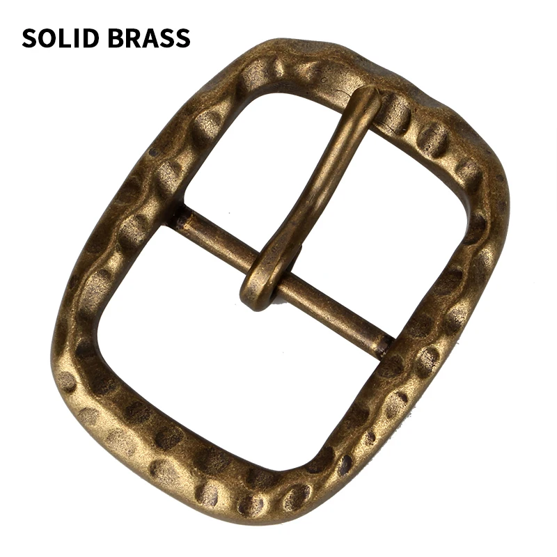 1pcs Vintage Style 40mm Solid Brass Rectangle Belt Buckle Clasp for Men's Leather Belts Classic Pin Buckle Accessory