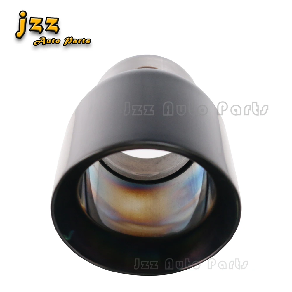 Stainless Steel Black Slant Exhaust End Pipe 76mm Interface 102mm Outlet Auto Muffler Tail Tip