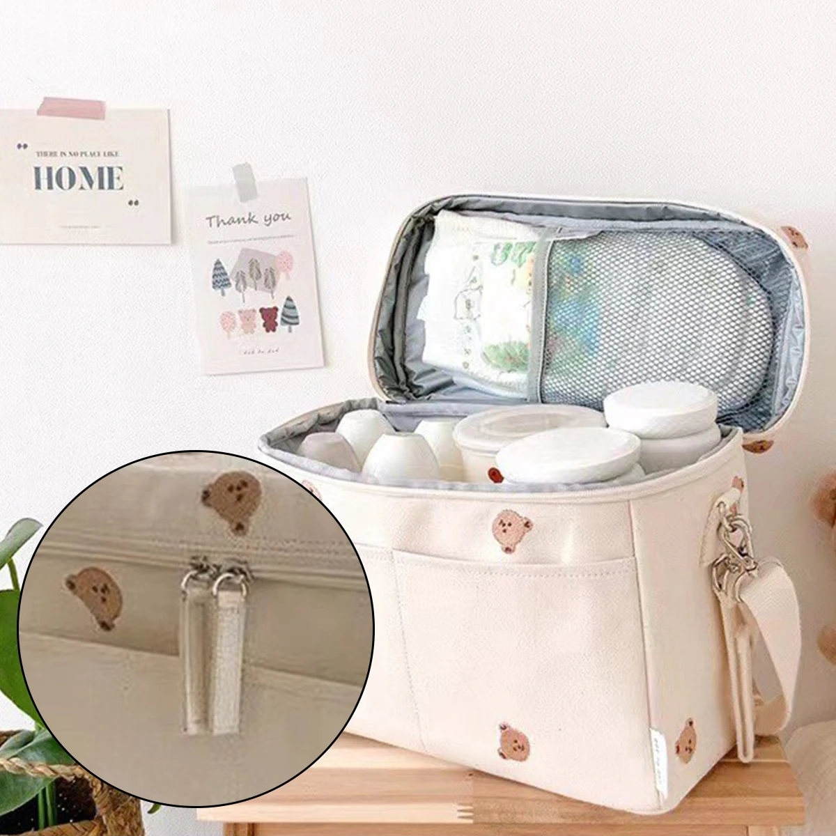 Children\'s Bear Insulation Bag Home Travel Stroller Storage Pouch Mommy Baby Portable Outing Warm Bottle Toys Organization