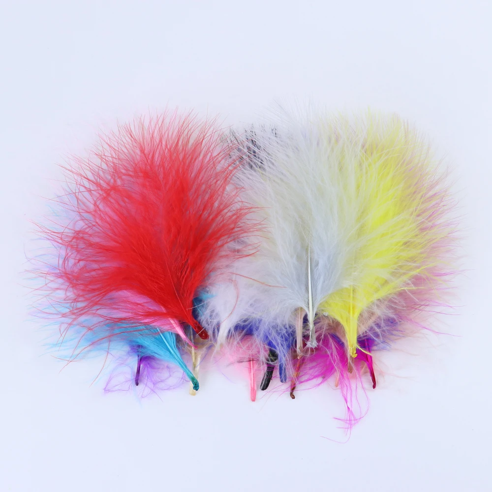 50PCS Turkey Marabou Feathers 7-12cm Plumes for Crafts Wedding Party Decoration Costume  DIY Hair Clip Jewelry Making Accessory