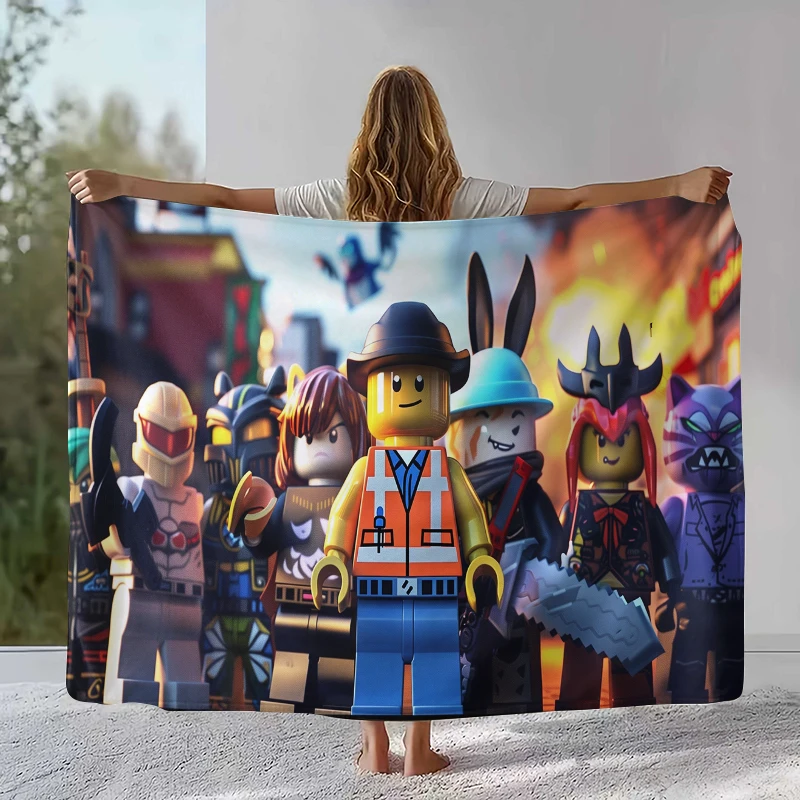 Game R-Robloxs Cartoon Flannel Blanket,Ultra Soft Warm Plush Throw for Home Bedroom Bed Sofa Cover Office Camping Picnic gift