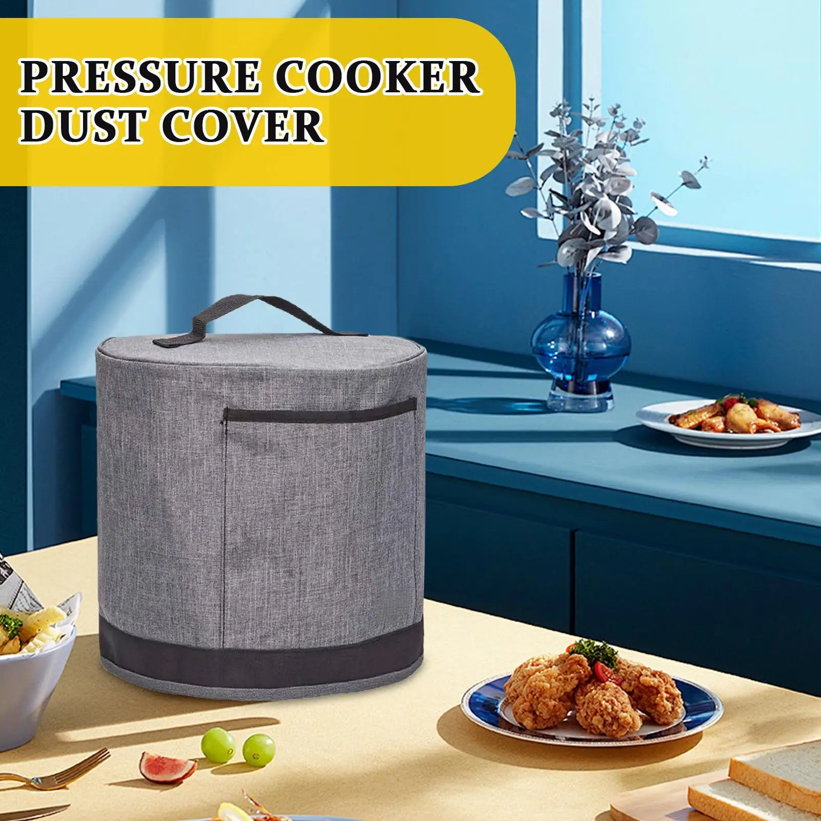 

Чехол для фритюрницы, защитный чехол для бытовой техники, пылезащитный утолщенный чехол для машины с ручкой для переноски и карманами для кухни