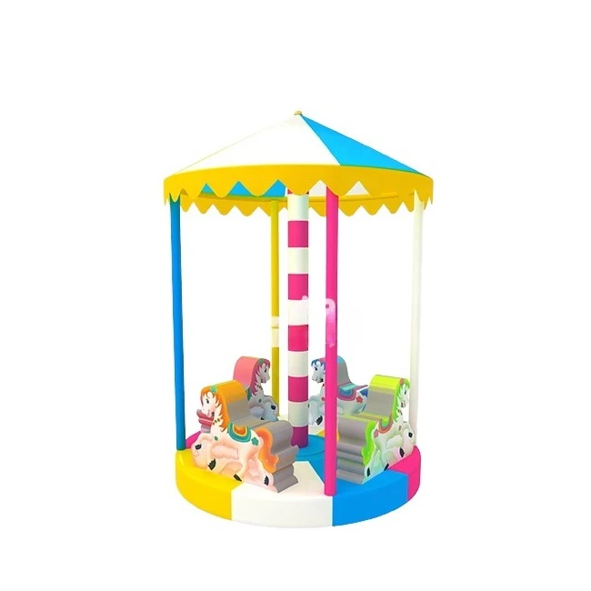 Indoor Electric Turntable Merry-Go-Round Soft Play Equipment Made of Wooden and PVC for
