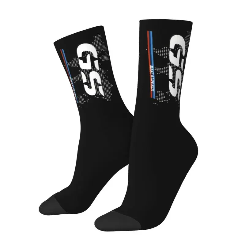 Make A Life Ride GS Motorcycle Adventure Dress Socks Mens Womens Warm Fashion Novelty Motorrad Biker Crew Socks