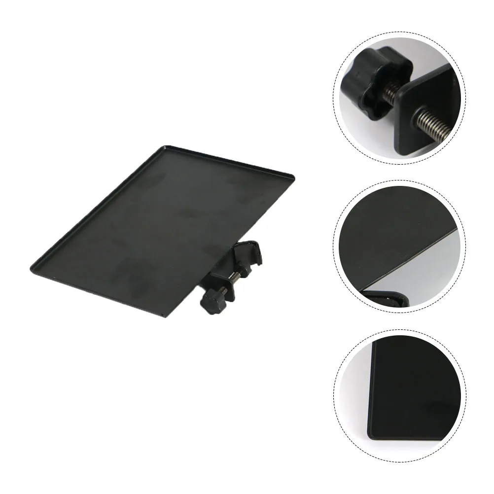 Bandeja de suporte de microfone para telefone e armazenamento de bebidas, acessório de plástico de metal resistente para suporte de microfone, braçadeira de equipamento de transmissão ao vivo