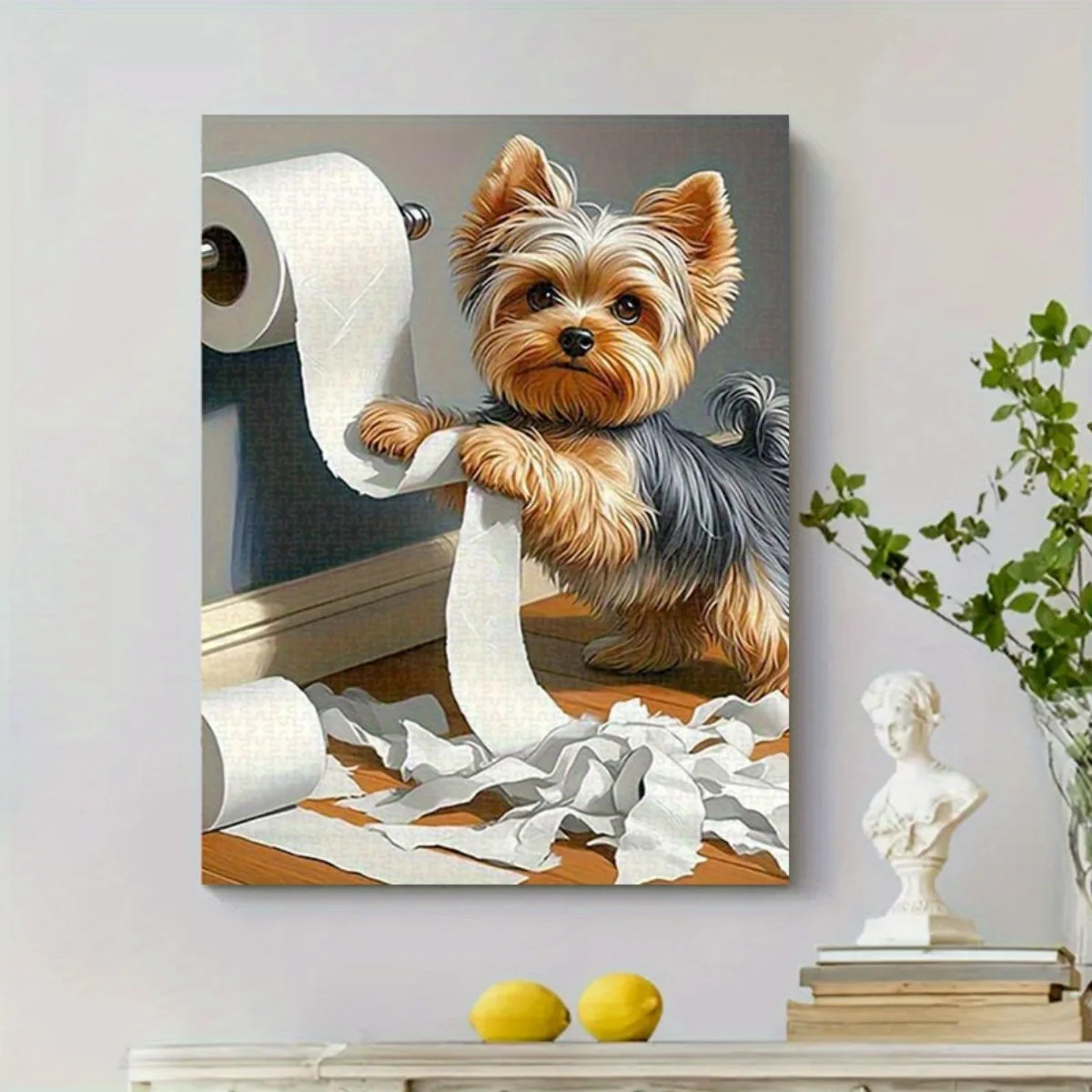 Cute Pet Paper Jigsaw Puzzle, Yorkie Puppy & Cats Art, 500-2000P Adult Home Decor Gift