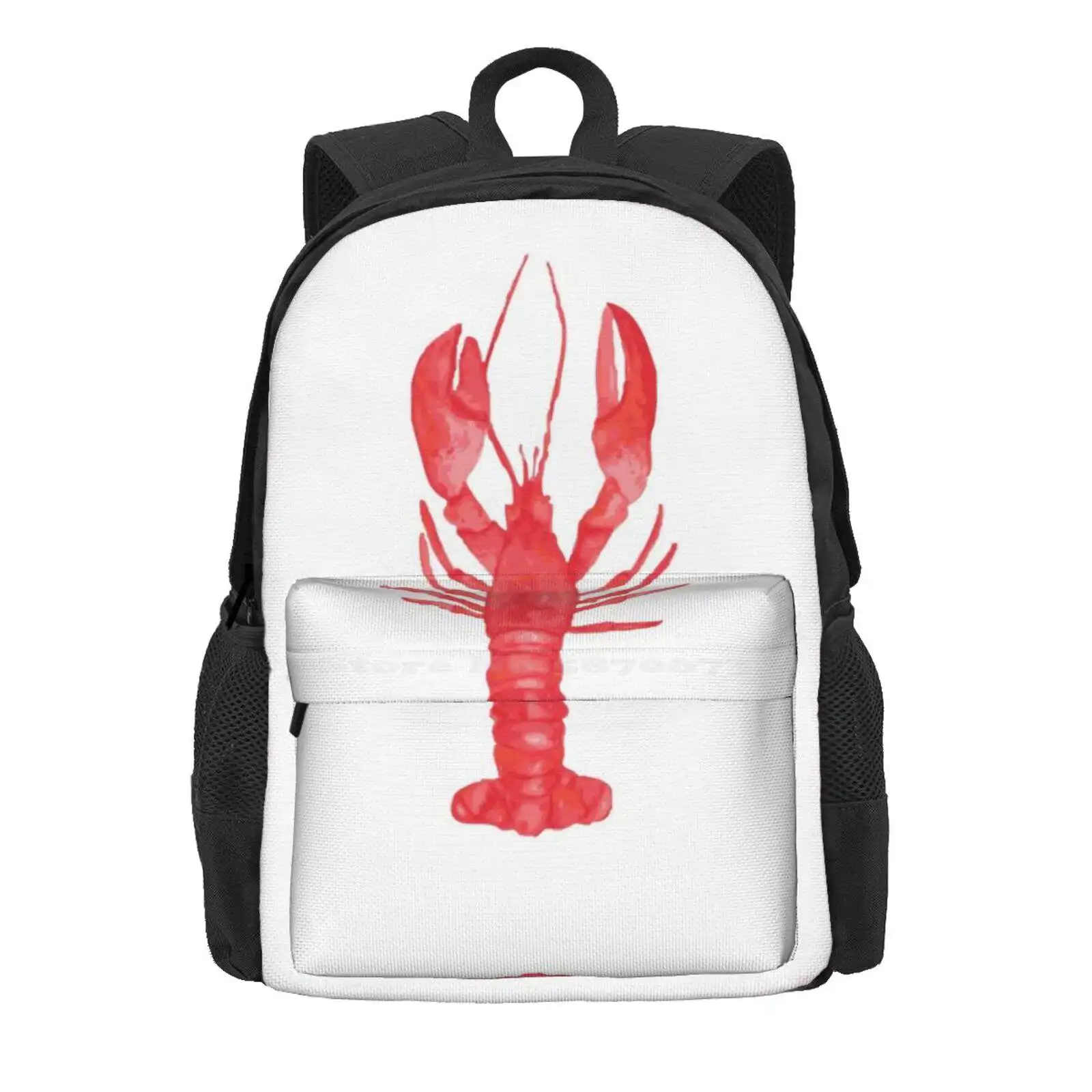 Watercolor Lobster Hot Sale Schoolbag Backpack Fashion Bags Red Lobster Maine New England Ocean Sea