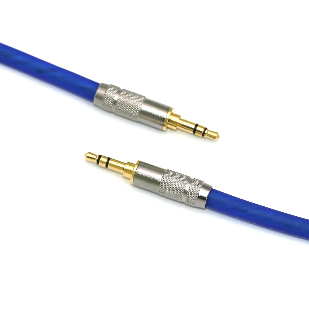 HiFi AUX Cable 3.5mm Audio Speaker Cable Straight TRS to Straight TRS Jack for Guitar Gold-Plated Auxiliary Car Earphone Cable