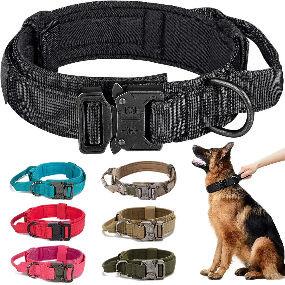 

Pet Dog Collar Leash Set Nylon Material Durable Dog's Collar Reflective Leash Pet Tactical Training Dog Collar Large Dogs Leash