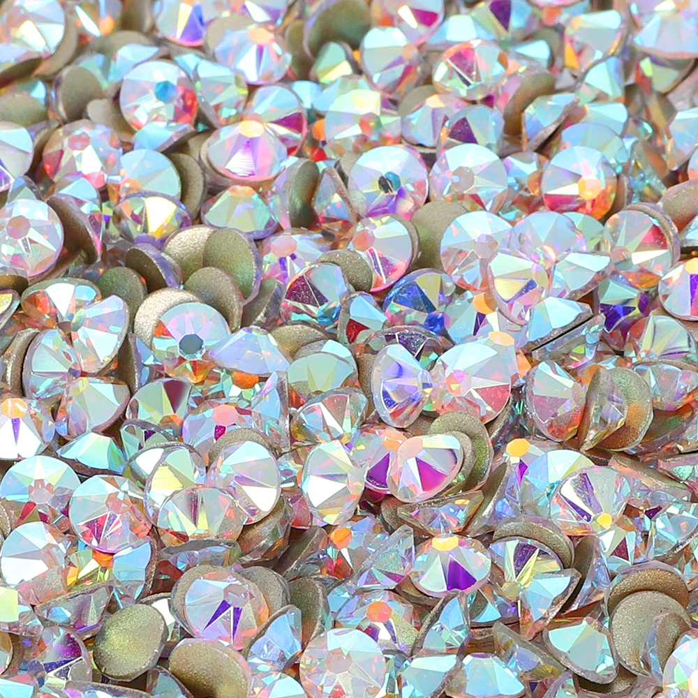 2088 Cut Facets Nail Rhinestone 8 big + 8 small Crystal AB Flatback Non Hotfix Rhinestones Decoration Crystal Stone Clothing