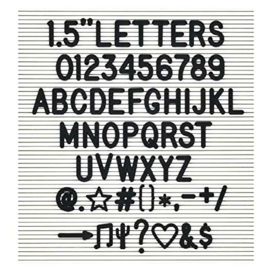 

1.5 Inch Letters No Board Included,186 Pieces Including Big Characters, Numbers and Symbols for Changeable Felt Message Boards,