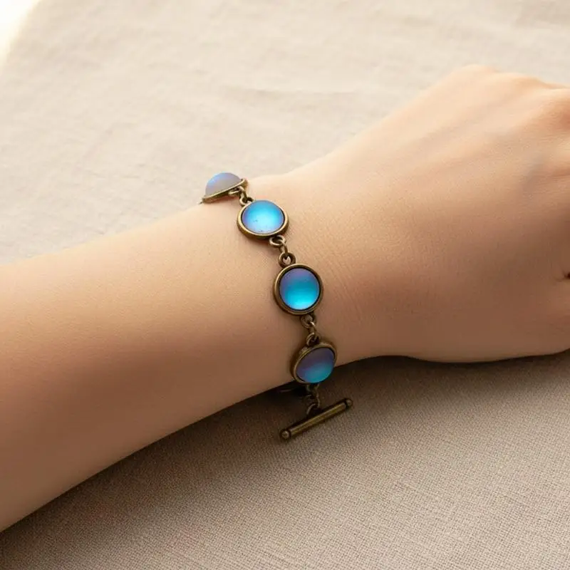 Fashion Blue Vintage Bracelet Women Harajuku Bangles Beads Aesthetic Jewelry Charm Bracelet