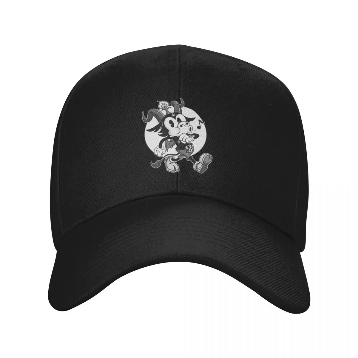 Fashion Blackcraft Atheist Satan Baphomet Goat Retro Cartoon Lucifer baseball cap Suitable For Oval Faces Summer Woman Hat