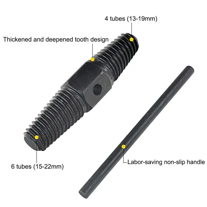 Kit d'extracteur de boulons cassés, acier au carbone, robinet à double tête, vis à assujet, ensemble flacon de boulons de robinet réutilisable, tuyau cassé