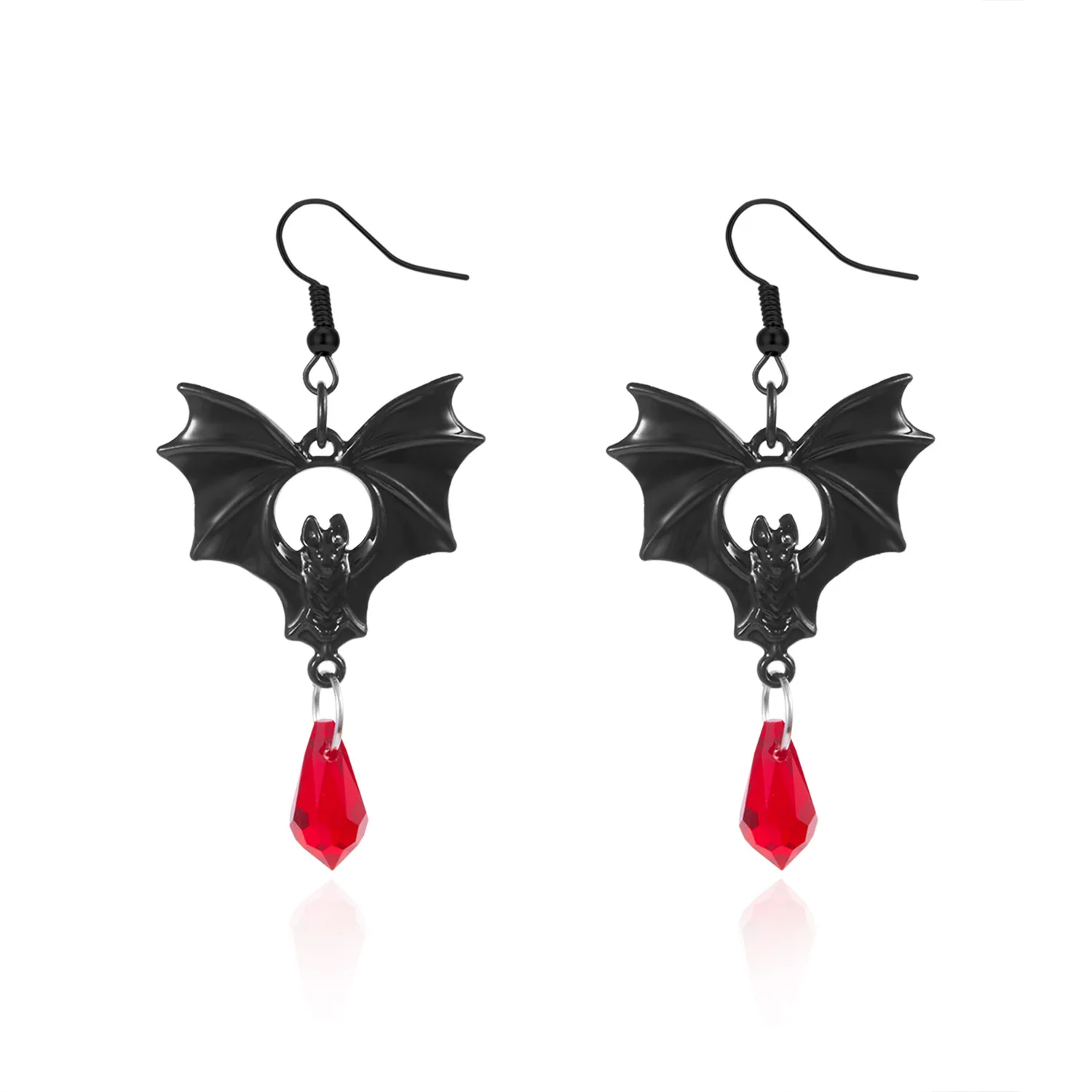 Gothic Vampir Fledermaus Stern Mond Ohrringe für Frauen Mädchen Halloween Hexe Schmuck Zubehör Dunkel Lustiges Party Geschenk für Freund – Detail 1