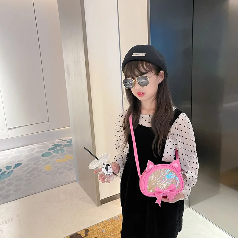 Fashionable Children Messenger Bag Cute Baby PU Bow Round Bag Girls Crossbody Bag for Women Mother Kids Bags for Girl Сумка Sac