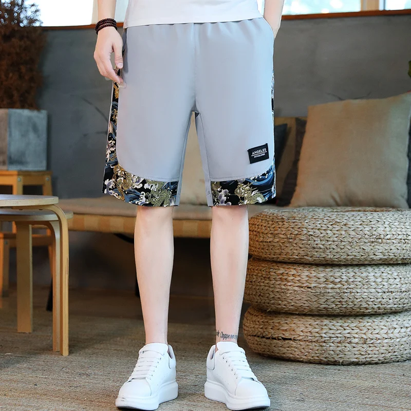 

Men's Summer Faionable Loose Straight Leg Five-Quarter Casual Pants Thin Outerwear orts Trendy Brand Comfortable Leisure ...