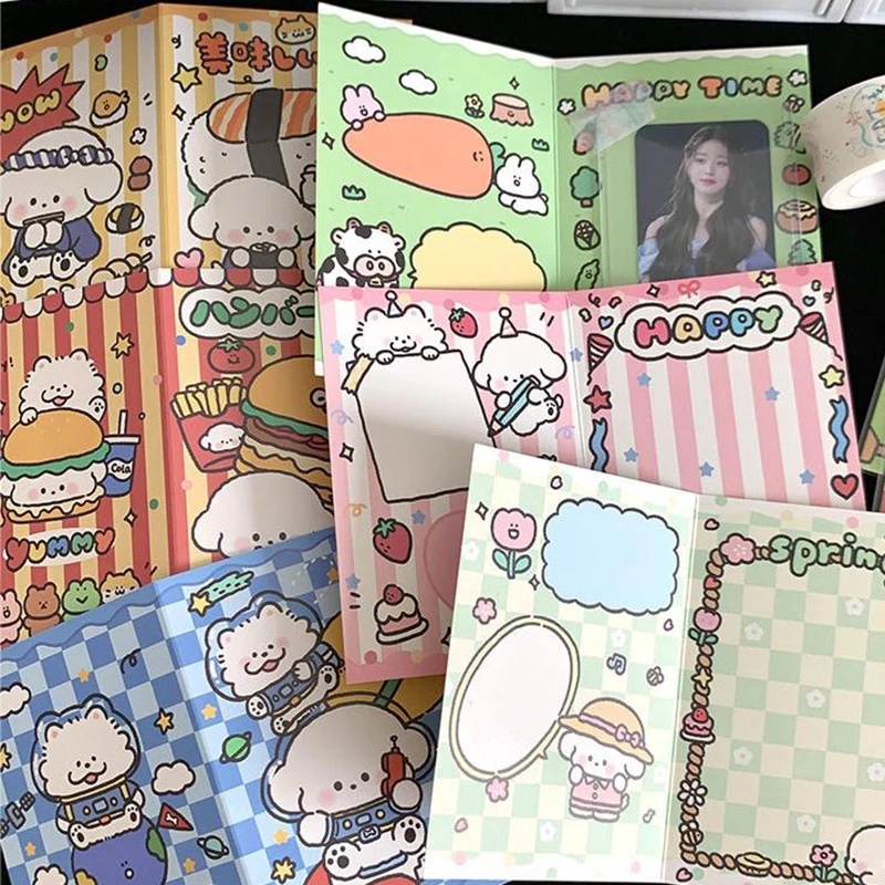 10Pcs Ins Fashion Cute Kpop 3-inch Photo Card Back Card Foldable Card Holder Fix Decor Paper Board DIY Packing Material
