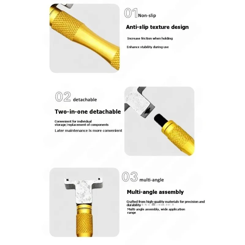A23T 2-in-1 Power Lever Multi Angle Flexibility Wrench, Multi-Functional Tool Three Directions Wrench for DIY and Machinery