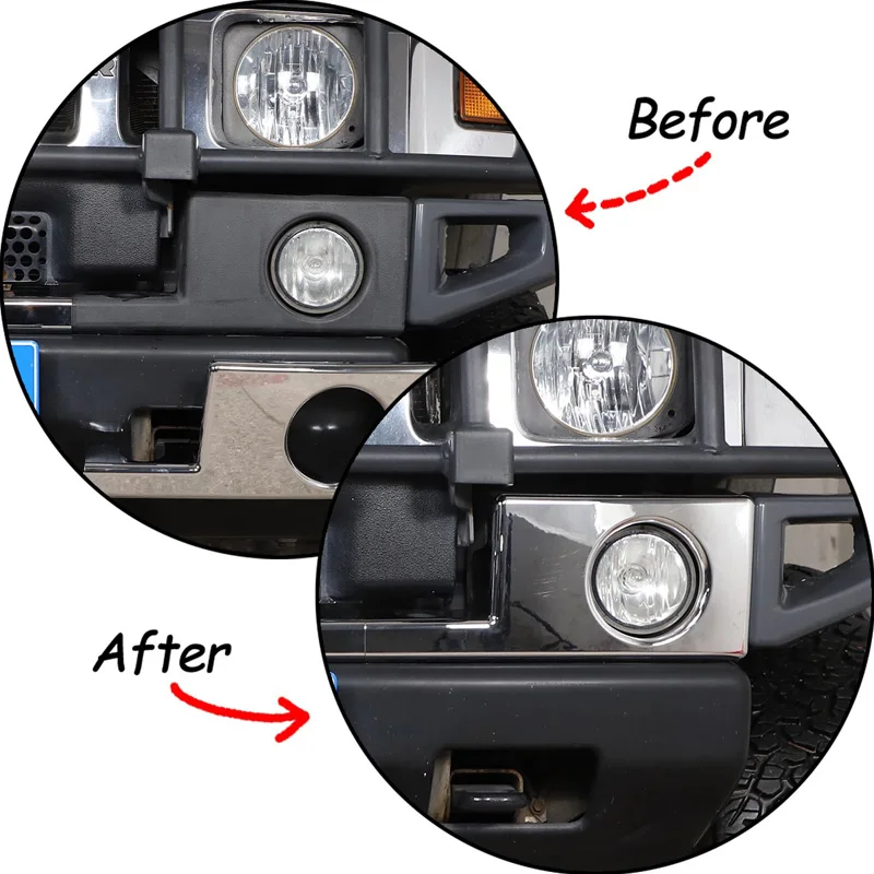 ABS مشرق الفضة ل هامر H2 2003-2009 الحرس إطار الكسوة يغطي الجانب الذيل ضوء مرآة يغطي اكسسوارات السيارات الخارجية #3