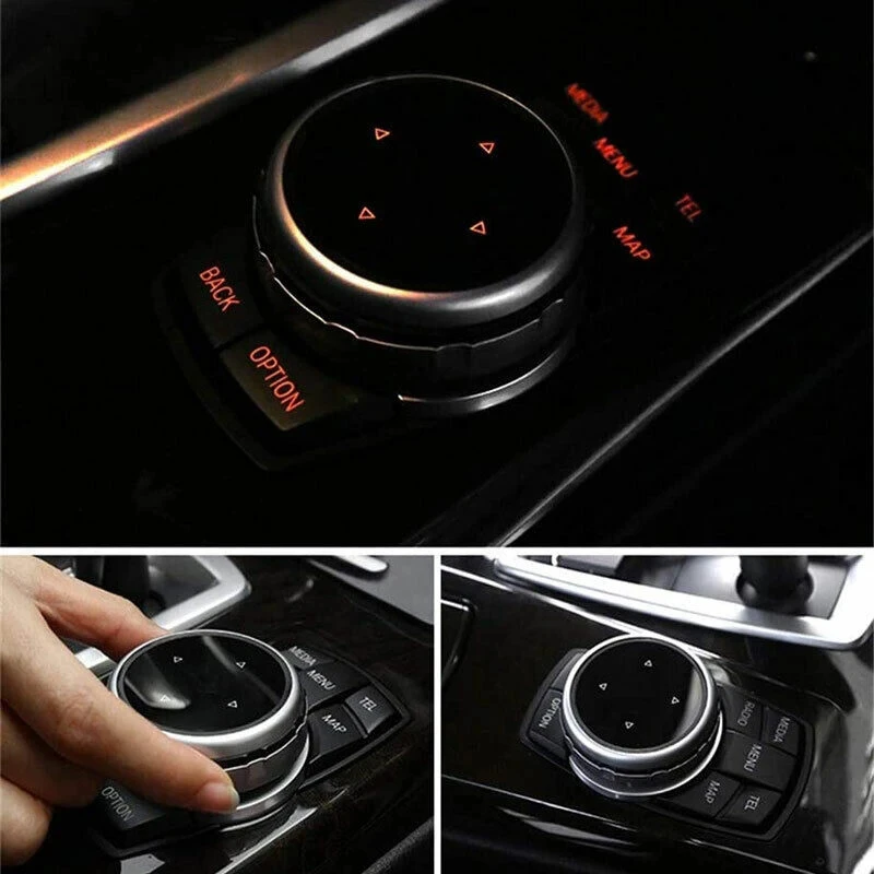 Car Multimedia Big Knob Covers Button Trim Control For BMW F10 F20 F30 IDrive Stickers