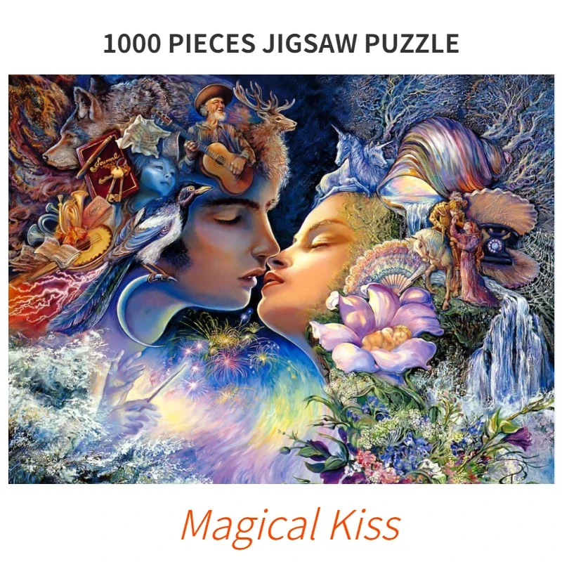 69*51cm Adult 1000 Pieces Paper Jigsaw Puzzle Magical Kiss Figure Statue Paintings Stress Reducing Toys Baby Entertainment Toy