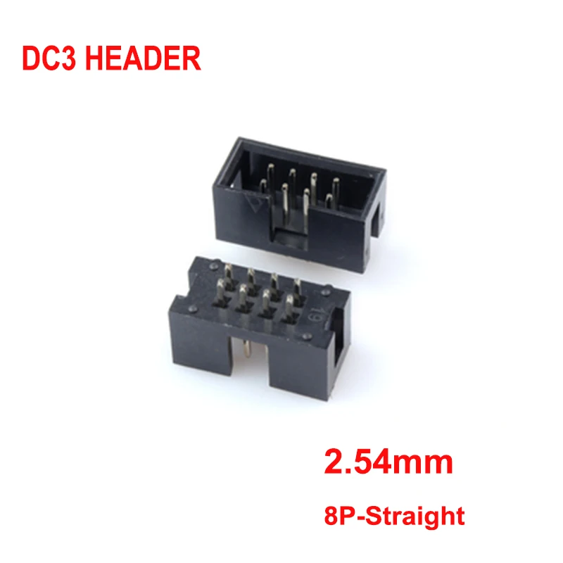 10Pcs 2X4 Pin 2.54Mm Strip Connector Socket Dubbele Rij Male Pin Header 2*4 8P dip DC3-8P Socket Header