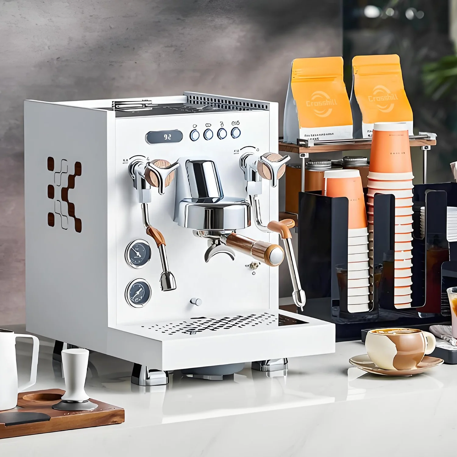 K7 Pro New Hot Selling 58pro Commercial Brewing System Visual Pressure Gauge Household Coffee Maker Espresso Machine