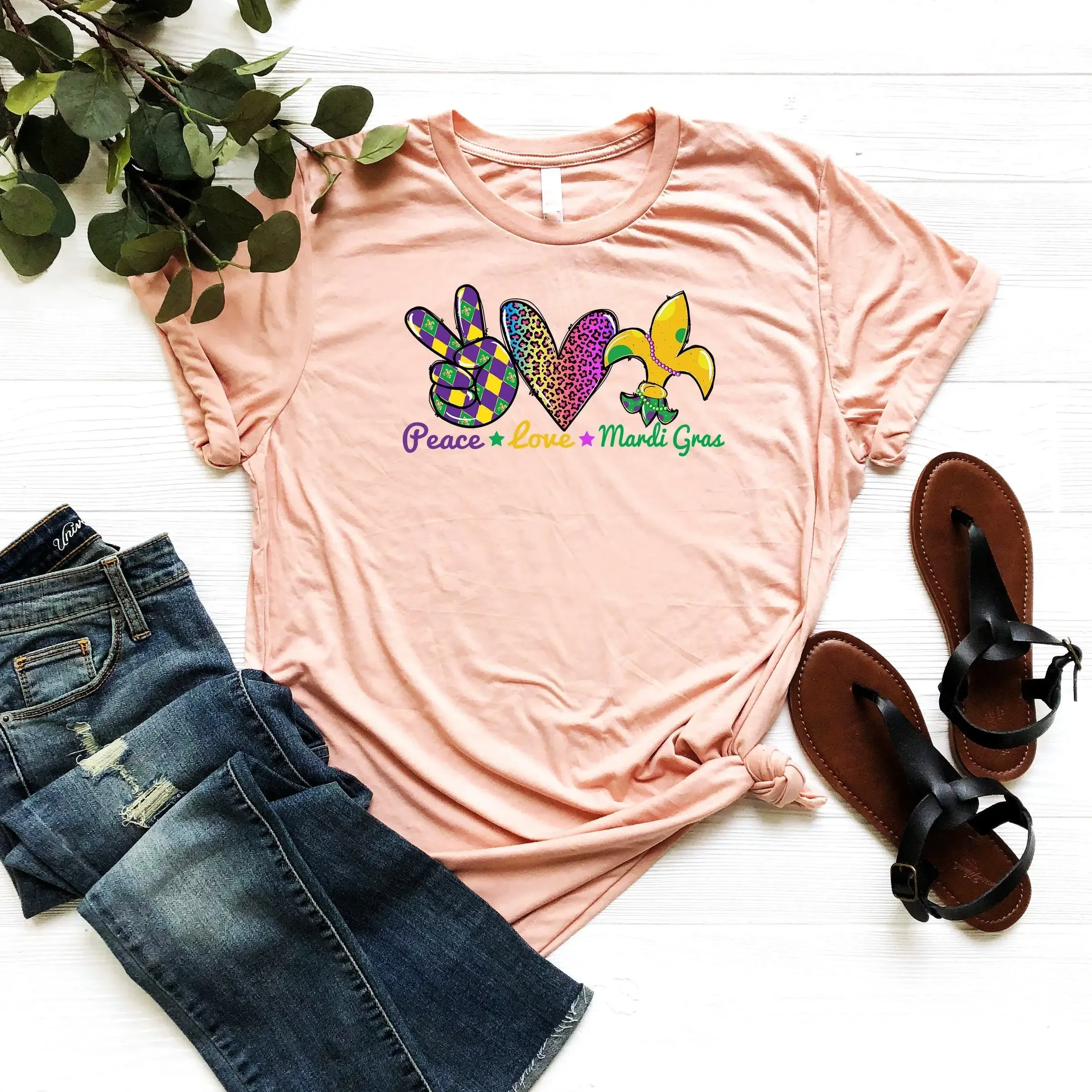 Cute Mardi Gras T Shirt Day Celebration Women Carnival Outfit