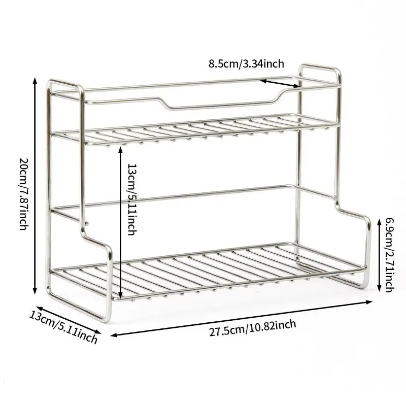 Kitchen Countertop Storage Rack Spice Shelf Versatile Iron Wire Storage Basket For Bathroom Toiletries Cup Organizer Racks