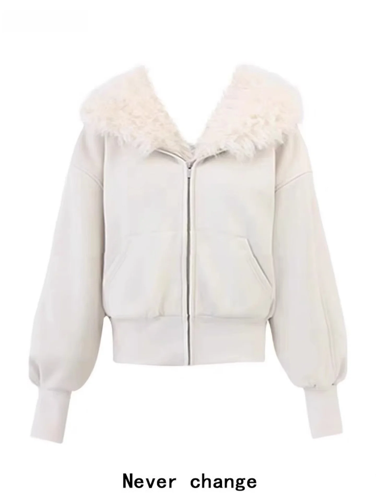 

Хлопковая куртка в стиле ретро с меховым воротником и капюшоном, женская зимняя куртка-бомбер на подкладке Thiened Fce, модное хлопковое пальто