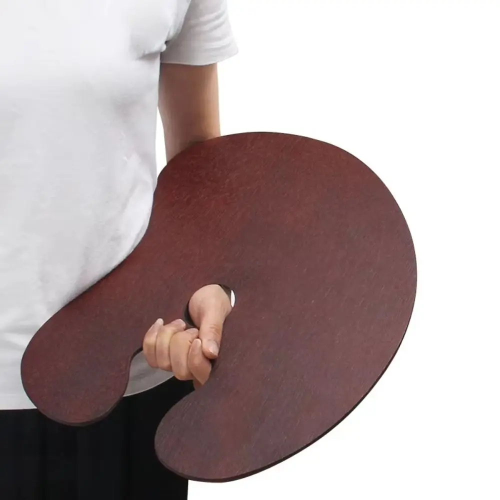 

Oval/Square Oil Painting Palette Wood Panels Oil Sealing Film Acrylic Paint Tray Ultra Light with Thumb Hole Color Mixing Board