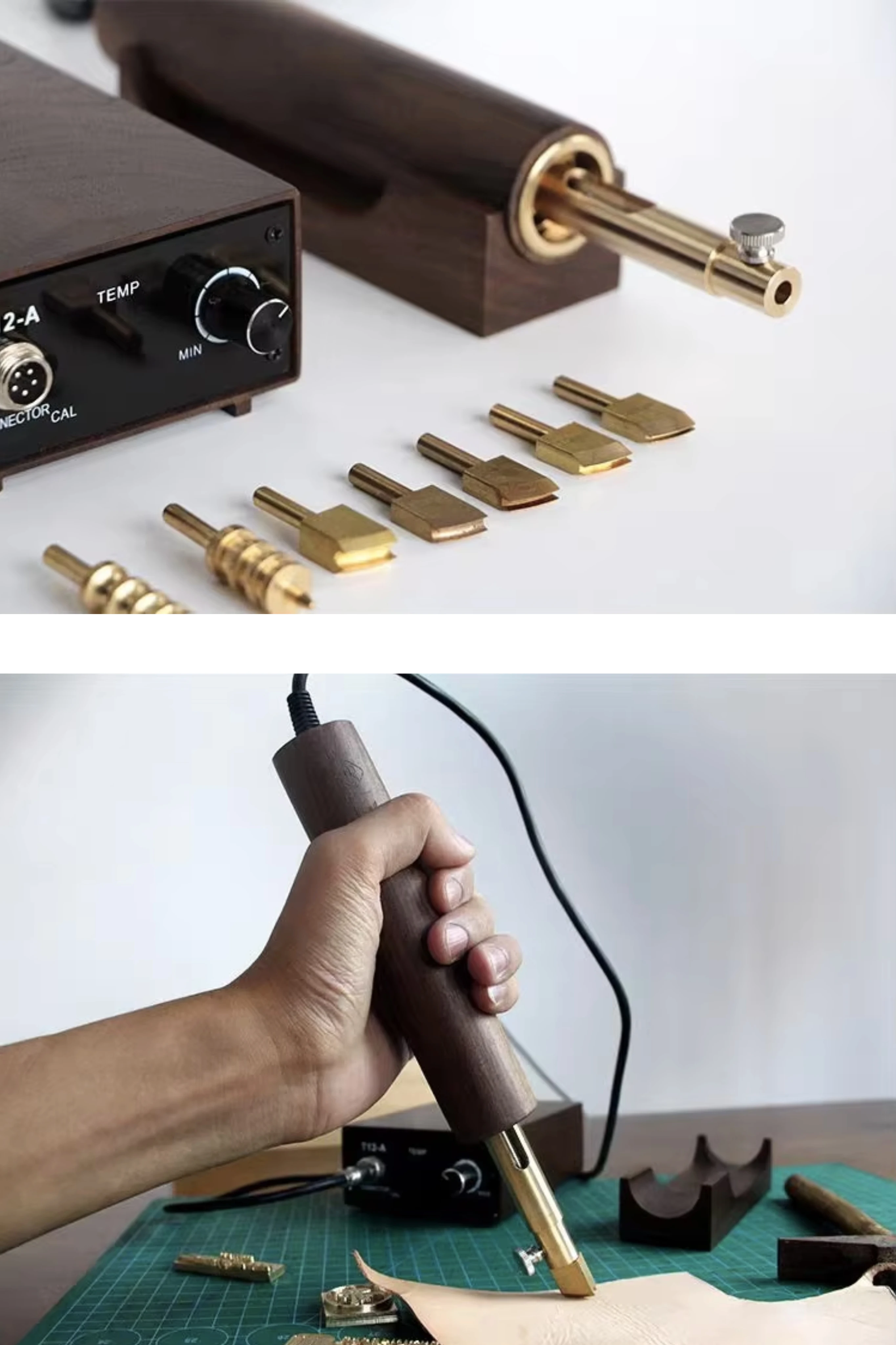 220V Leather Edge Ironing Machine Electric Heating Temperature Control Electric Soldering Iron Edge Leather Wire Pressing Tool