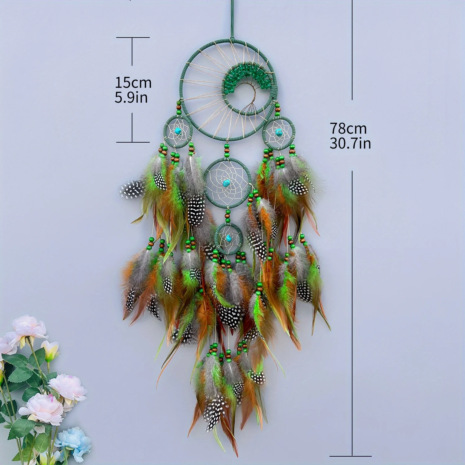 1 pc Handcraft Purple Dream Catcher Feather Dreamcatcher Girl Room Bell Bedroom Romantic Hanging Decoration Ornament