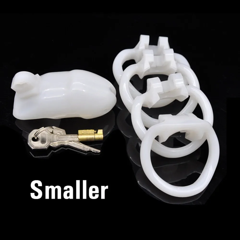 Sex Toys Resin Male Chastity Devices With 4 Penis Rings Chastity Lock Cock Cage Penis Sleeve Exotic Sex Product For Men 18+