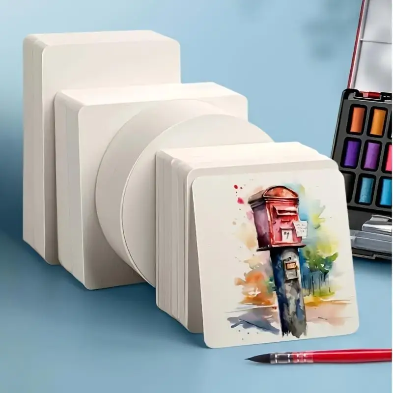 80 Fogli Di Carta Per Acquerello Di Alta Qualità, Texture Spessa, Per Pittura, Disegno, Origami, Articoli Artistici, Forniture Scolastiche, Cartoline-image