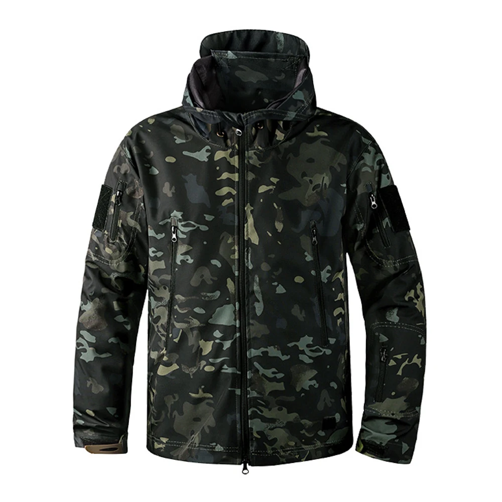 

Мужские демисезонные софтшелл куртки для активного отдыха, дышащие тактические куртки с капюшоном, мужские куртки для альпинизма из ткани «акулий кожа»